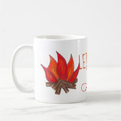 キャンプファイヤーフレイムキャンピングに火を付おもしろいけよう コーヒーマグカップ (左)