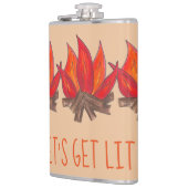 キャンプファイヤーフレイムキャンピングに火を付おもしろいけよう フラスク (左)