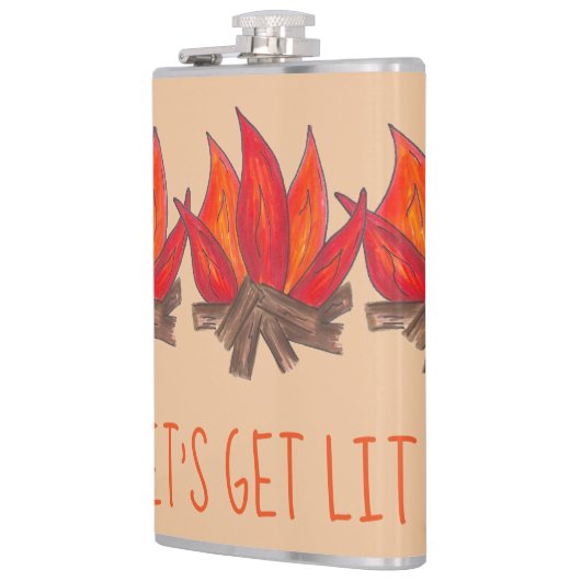 キャンプファイヤーフレイムキャンピングに火を付おもしろいけよう フラスク (左)