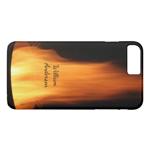 キャンプファイヤーフレイムバーニングブラックオレンジ色の火 Case-Mate iPhoneケース (裏面(横))