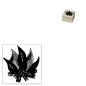 キャンプファイヤーフレイムログキャンプアウトドア ラバースタンプ (押印)