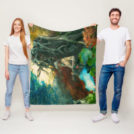 キャンプファイヤーマウンテンマンアディロンダックスウィンスローホームマー フリースブランケット