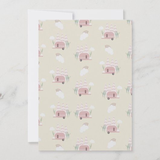 キャンプファイヤー アウトドアパーティー ボヘミアンビューティー 誕生日招待状 招待状 (裏面)