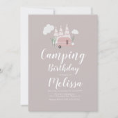 キャンプファイヤー キャンピング アウトドア バースデー ボホ インビテーション (正面)