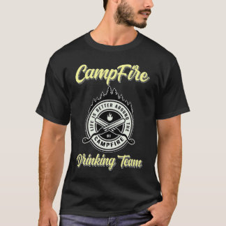 キャンプファイヤー 飲み会 チーム キャンプ キャンパー Tシャツ