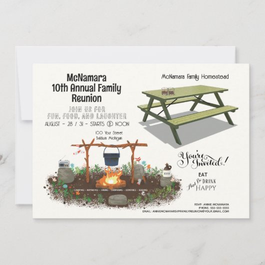 キャンプフフレンドリーァミリ懇親会招待状 招待状 (正面)