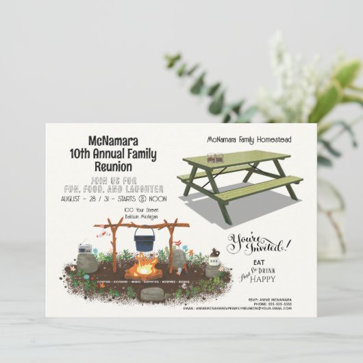 キャンプフフレンドリーァミリ懇親会招待状 招待状 (スタンド正面)