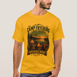 キャンプフライバーグ湖の夜ティーンTシャツ Tシャツ