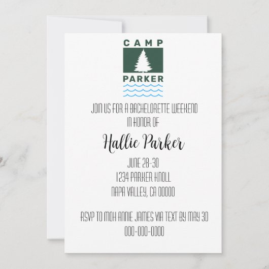 キャンプブライドバチェロレッテ招待状 招待状 (正面)