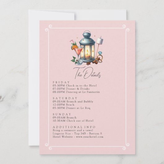 キャンプブ素朴ライドバチェロレッテウィークエンド 招待状 (裏面)