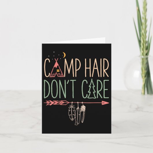 キャンプヘア気にドンプンおもしろいプ屋外キャンパーW カード (正面)