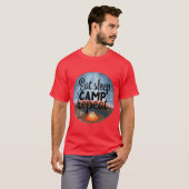 キャンプライフを満喫しよう Eat+Sleep+Camp+Repeat アドベンチャー キャンプ 旅 Tシャツ (正面フル)