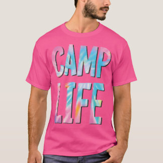 キャンプライフタイダイサマートップガールズサマーキャンプ Tシャツ
