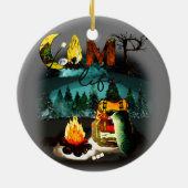 キャンプライフ – キャンプ自然ハイキングファイアーバックパック セラミックオーナメント (裏面)