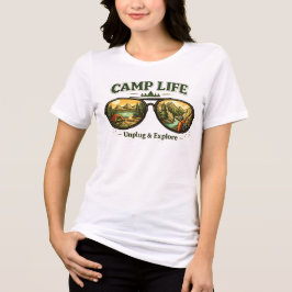 キャンプライフ フィールズ ライト – 女性用 カジュアルTシャツ USA トライブレンドTシャツ
