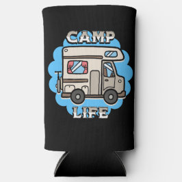 キャンプライフ |レトロキャンパーパーソナライズされた スリム缶クーラー