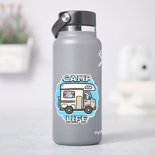キャンプライフ |レトロキャンパー シール (HydroFlask)