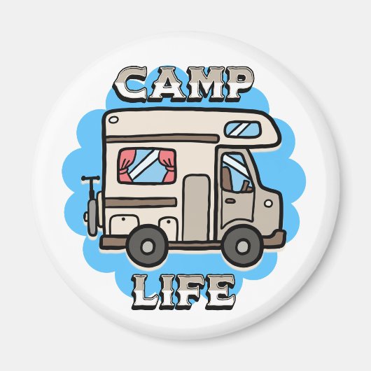 キャンプライフ |レトロキャンパー マグネット (正面)