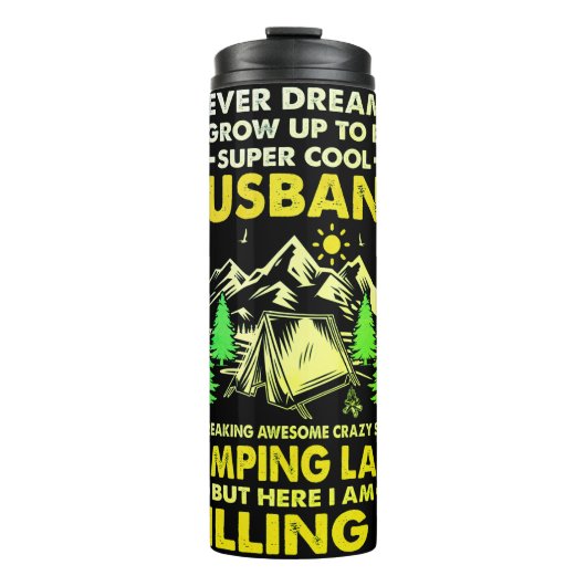 キャンプレすごいディクールキャンパーの夫おもしろい夫 タンブラー (正面)