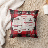 キャンプレッド素朴ブラックバッファロープレイドファミリー名 クッション (ブランケット)