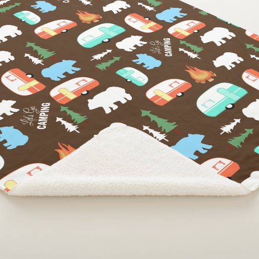 キャンプレトロカンパーベアフリースシェルパ – ブラウン シェルパブランケット (3/4)