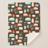 キャンプレトロカンパーベアフリースシェルパ – ブラウン シェルパブランケット (正面)