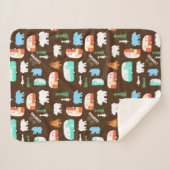 キャンプレトロカンパーベアフリースシェルパ – ブラウン シェルパブランケット (正面(横))