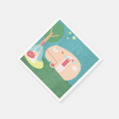 キャンプレトロパーティースターズナイト誕生日 スタンダードカクテルナプキン (角)