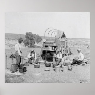 キャンプワゴンテキサス州丸めポスター ポスター