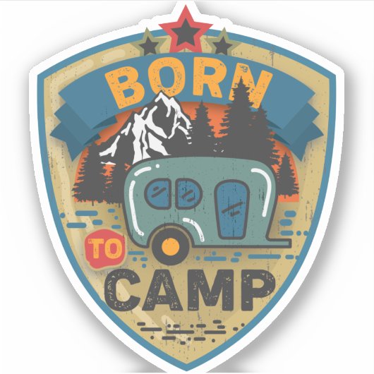 キャンプワードア生まれートビニールへ シール (正面)