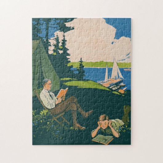 キャンプヴィンテージカッコいいアート歴史写真旅行 ジグソーパズル (縦)