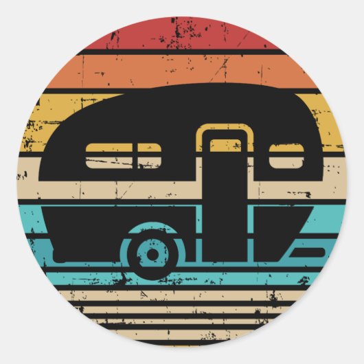 キャンプヴィンテージキャラバントレーラー ラウンドシール (正面)