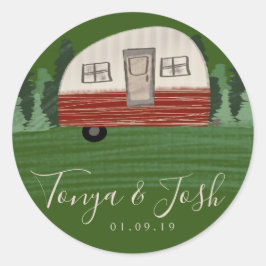 キャンプヴィンテージキャンパーブライダルシャワーゲタウェイ ラウンドシール