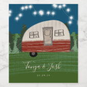 キャンプヴィンテージキャンパーブライダルシャワーゲタウェイ ワインラベル (シングルラベル)