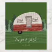 キャンプヴィンテージキャンパーブライダルシャワーゲタウェイ ワインラベル (シングルラベル)