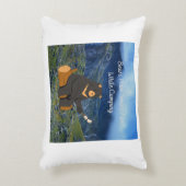 キャンプ中のクマのおもしろいが増える アクセントクッション (正面(垂直))