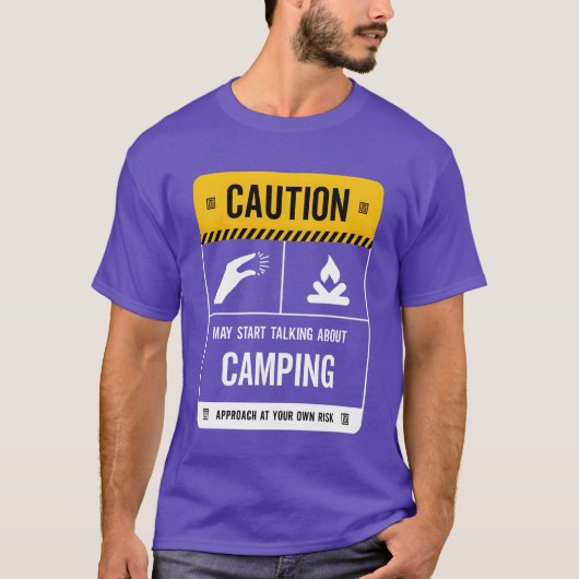 キャンプ仲間の話をし出すかもしれないので注意 Tシャツ (正面)