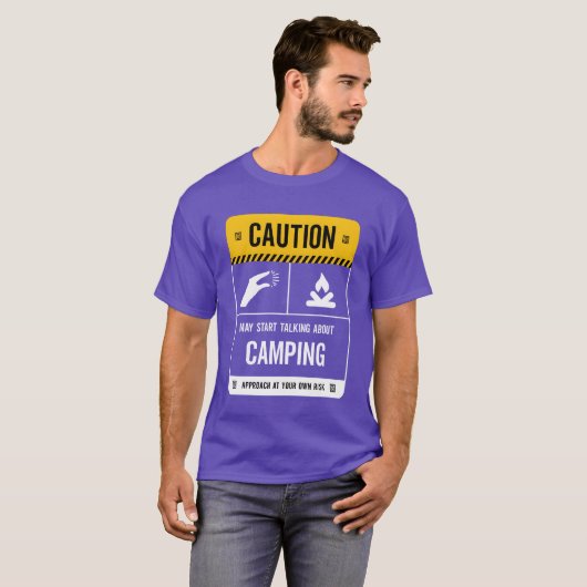 キャンプ仲間の話をし出すかもしれないので注意 Tシャツ (正面フル)