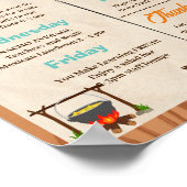 キャンプ先生とスタッフの感謝テンプレート ポスター (角)