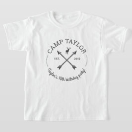 キャンプ名ロゴ オーダーメイド 誕生日パーティー Tシャツ