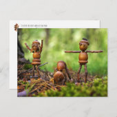 キャンプ場での朝のウォーミングアップ ポストカード (正面/裏面)