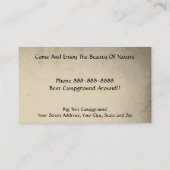 キャンプ場のテント屋外装置ビジネス 名刺 (裏面)