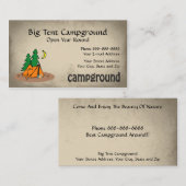 キャンプ場のテント屋外装置ビジネス 名刺 (正面/裏面)