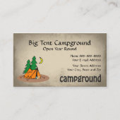 キャンプ場のテント屋外装置ビジネス 名刺 (正面)