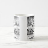 キャンプ場のビーグル コーヒーマグカップ (中央)