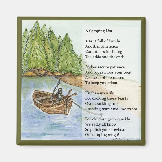 キャンプ場のリスト マグネット (正面)