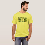 キャンプ場スクワッド迷彩柄サマーカウンセラー先生Cre Tシャツ (正面フル)
