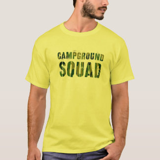 キャンプ場スクワッド迷彩柄サマーカウンセラー先生Cre Tシャツ