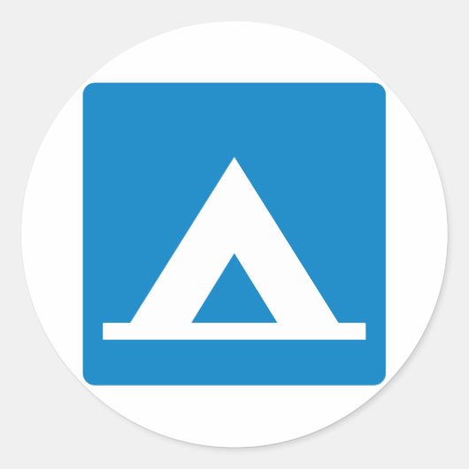 キャンプ場ハイウェイ標識 ラウンドシール (正面)