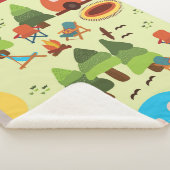 キャンプ場 – キャラバン、キャンプ用椅子、消防車 シェルパブランケット (3/4)